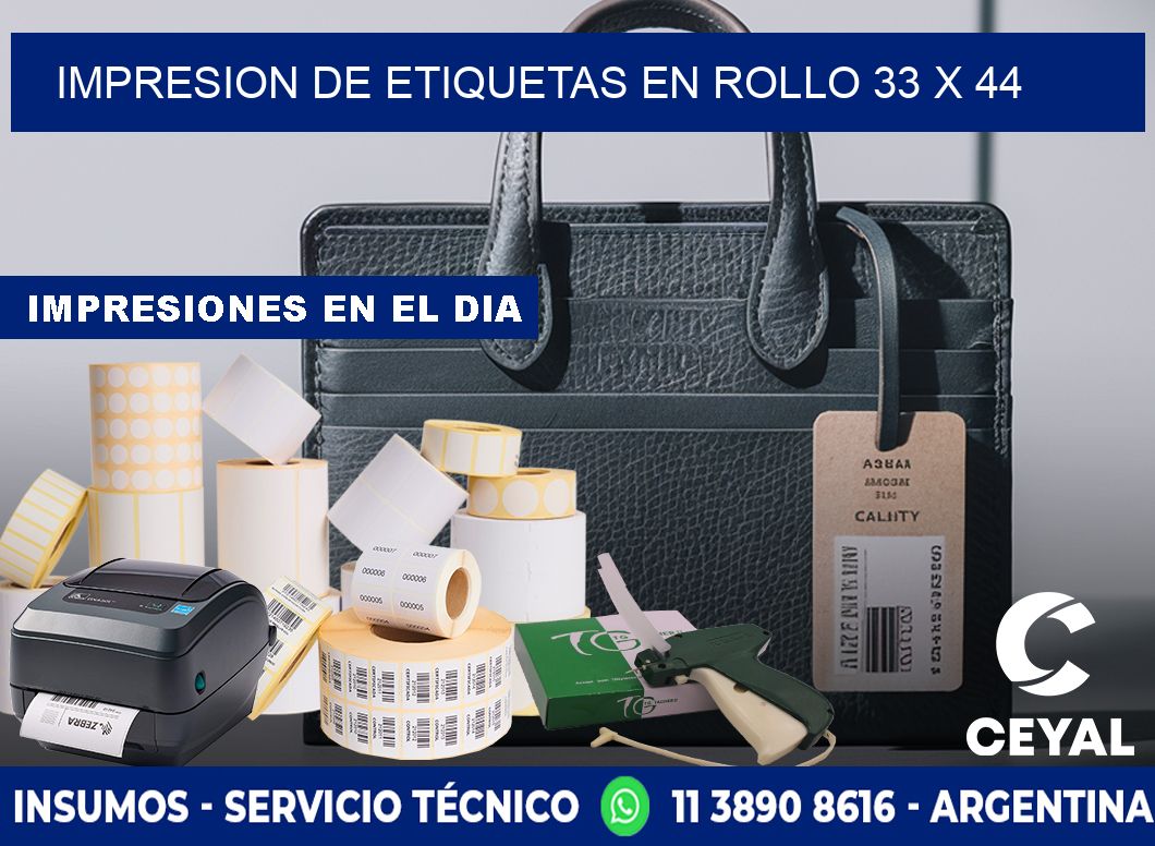 IMPRESION DE ETIQUETAS EN ROLLO 33 x 44