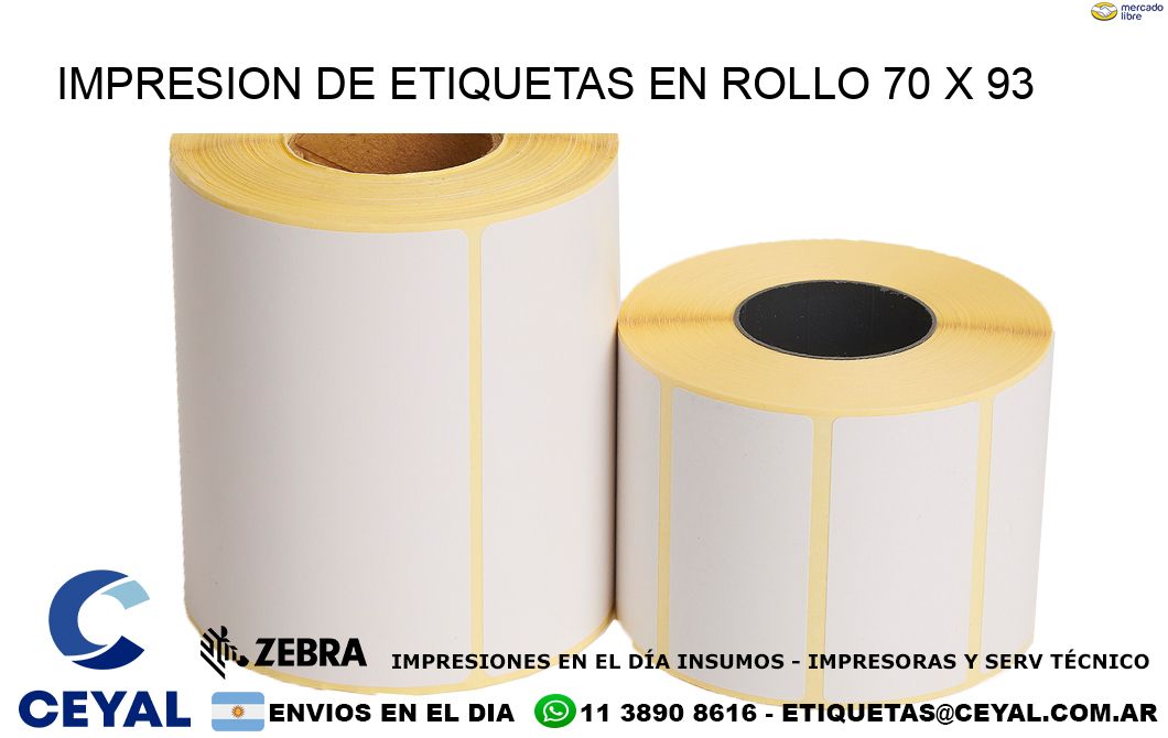 IMPRESION DE ETIQUETAS EN ROLLO 70 x 93