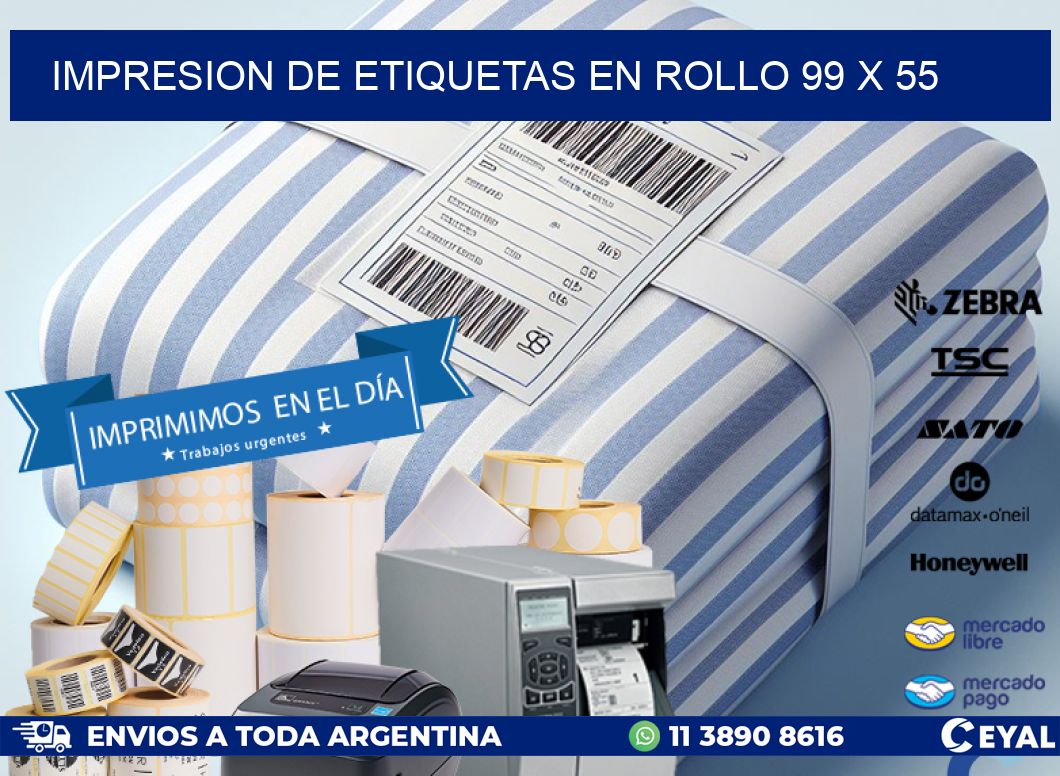 IMPRESION DE ETIQUETAS EN ROLLO 99 x 55