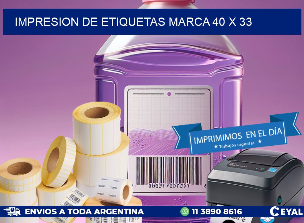 IMPRESION DE ETIQUETAS MARCA 40 x 33