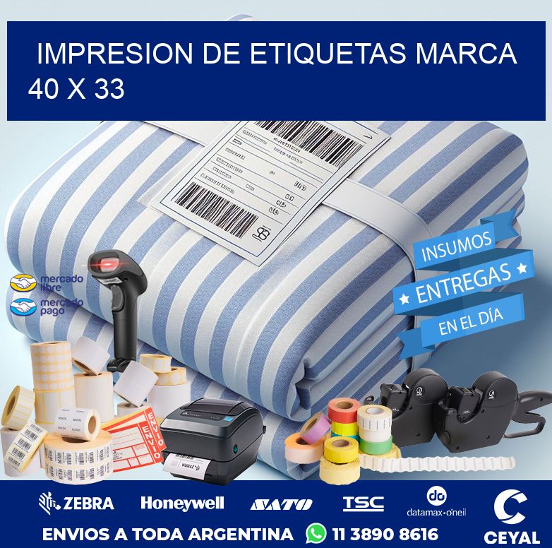 IMPRESION DE ETIQUETAS MARCA 40 x 33