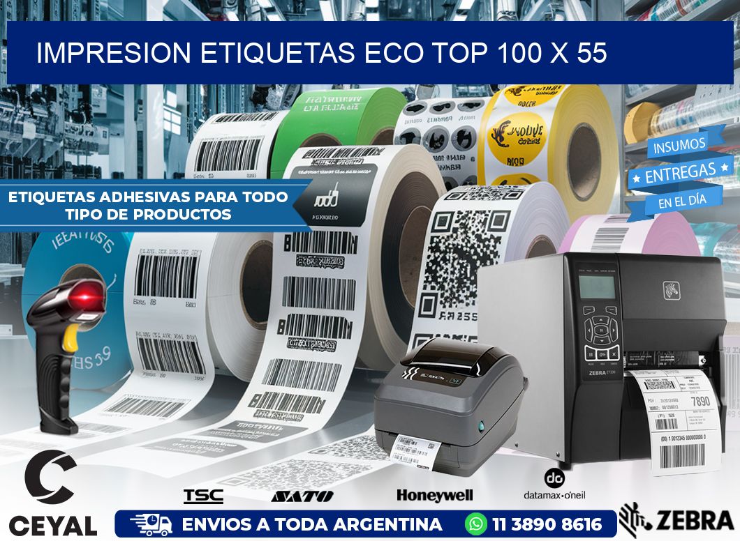 IMPRESION ETIQUETAS ECO TOP 100 x 55