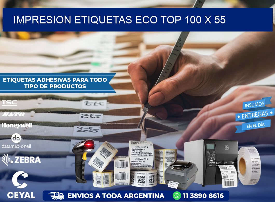 IMPRESION ETIQUETAS ECO TOP 100 x 55