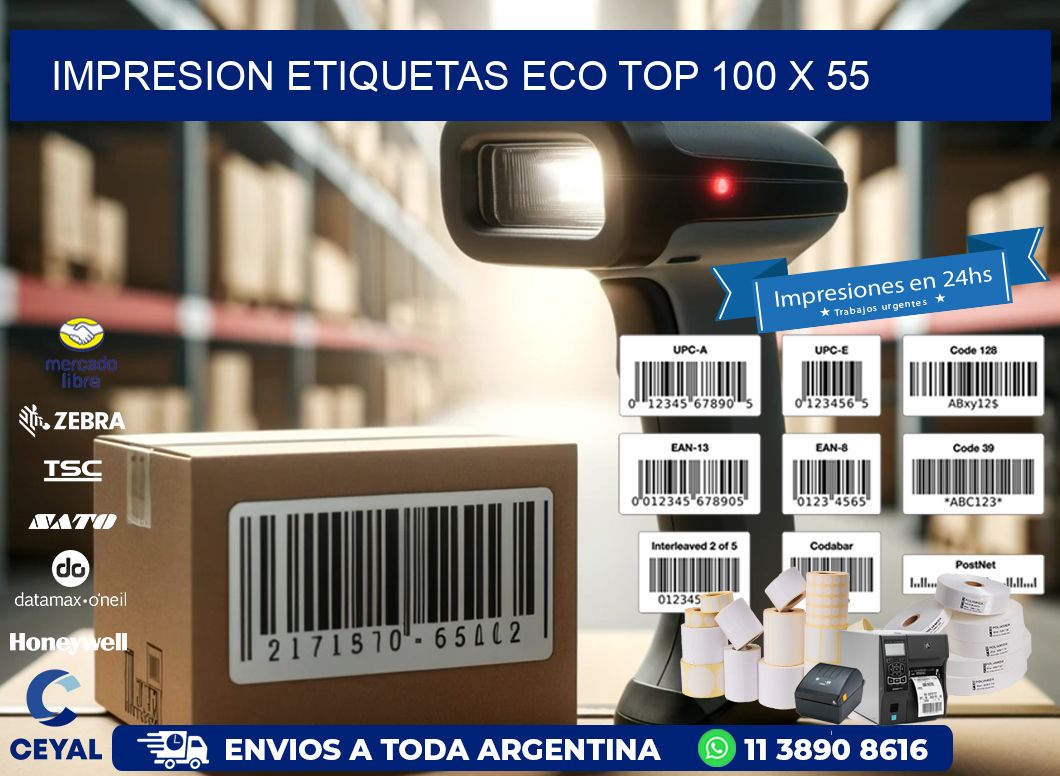 IMPRESION ETIQUETAS ECO TOP 100 x 55