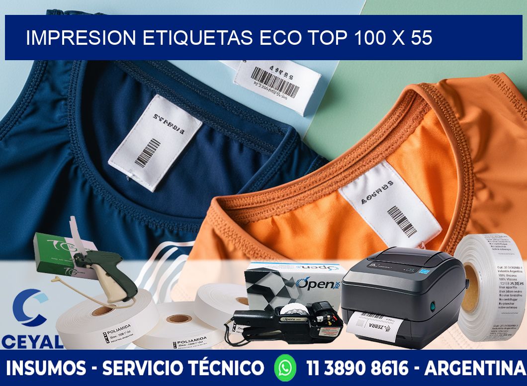 IMPRESION ETIQUETAS ECO TOP 100 x 55