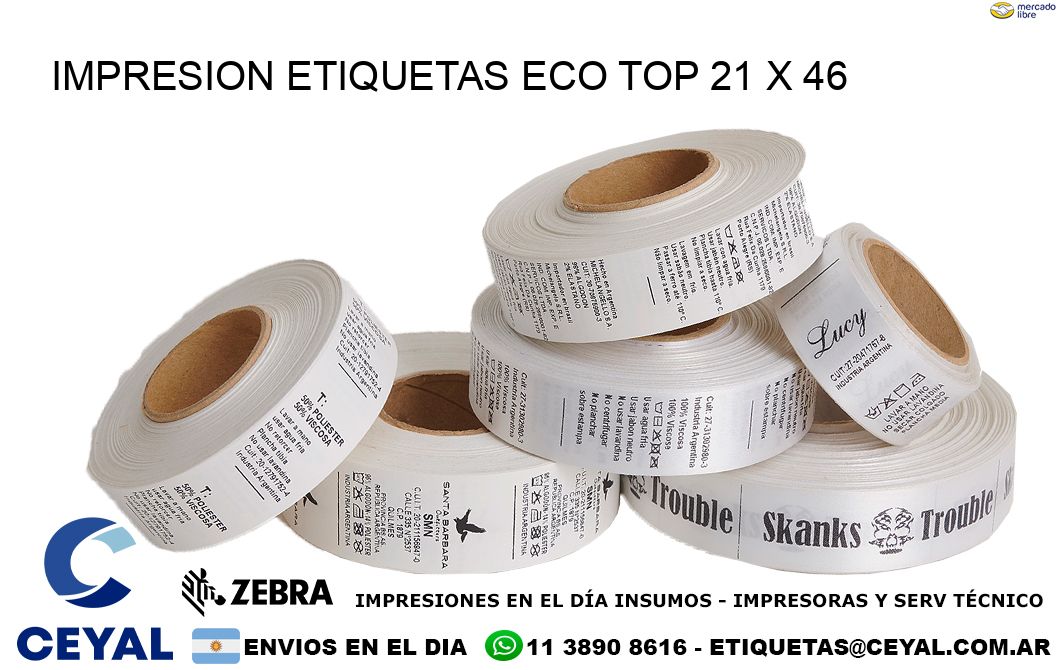 IMPRESION ETIQUETAS ECO TOP 21 x 46