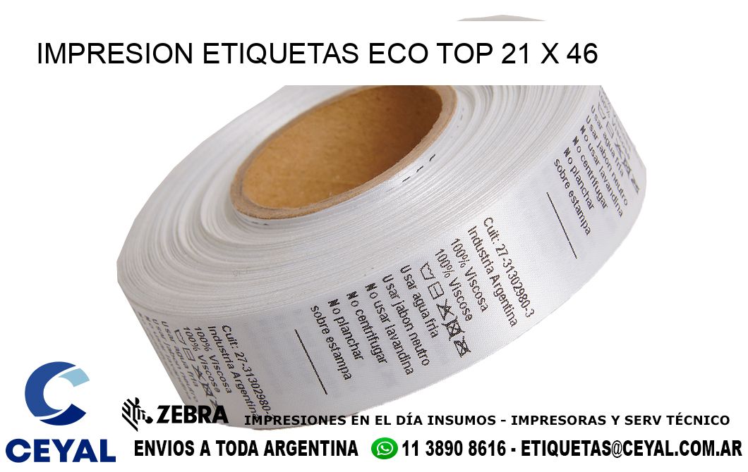 IMPRESION ETIQUETAS ECO TOP 21 x 46