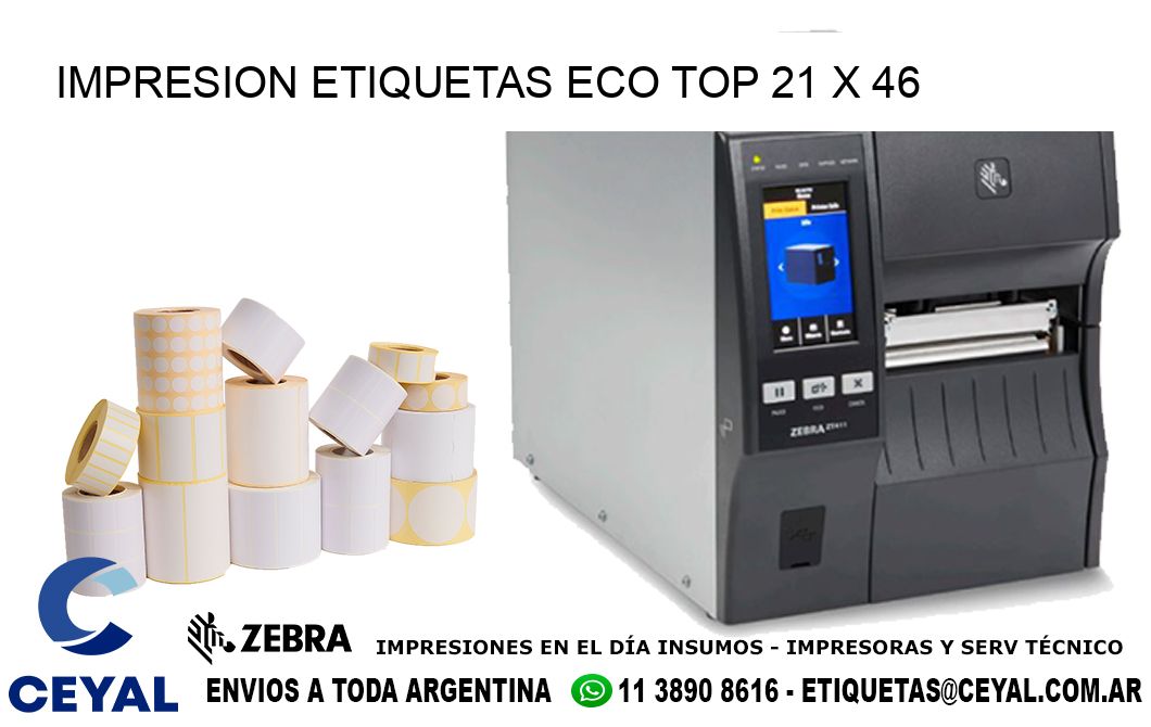 IMPRESION ETIQUETAS ECO TOP 21 x 46