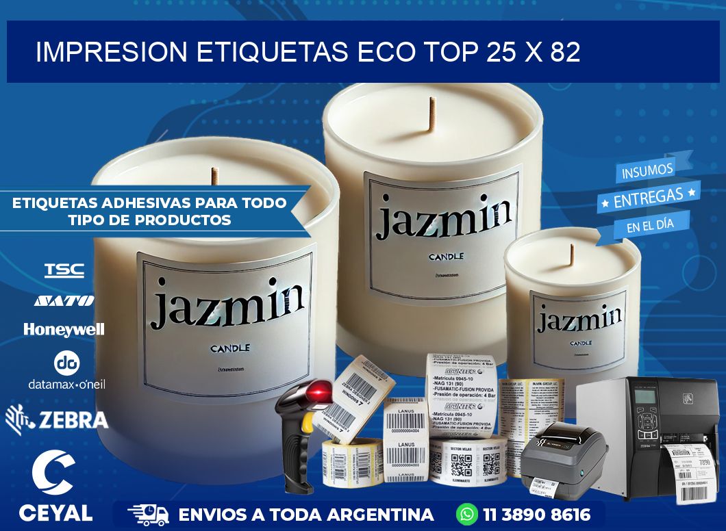 IMPRESION ETIQUETAS ECO TOP 25 x 82