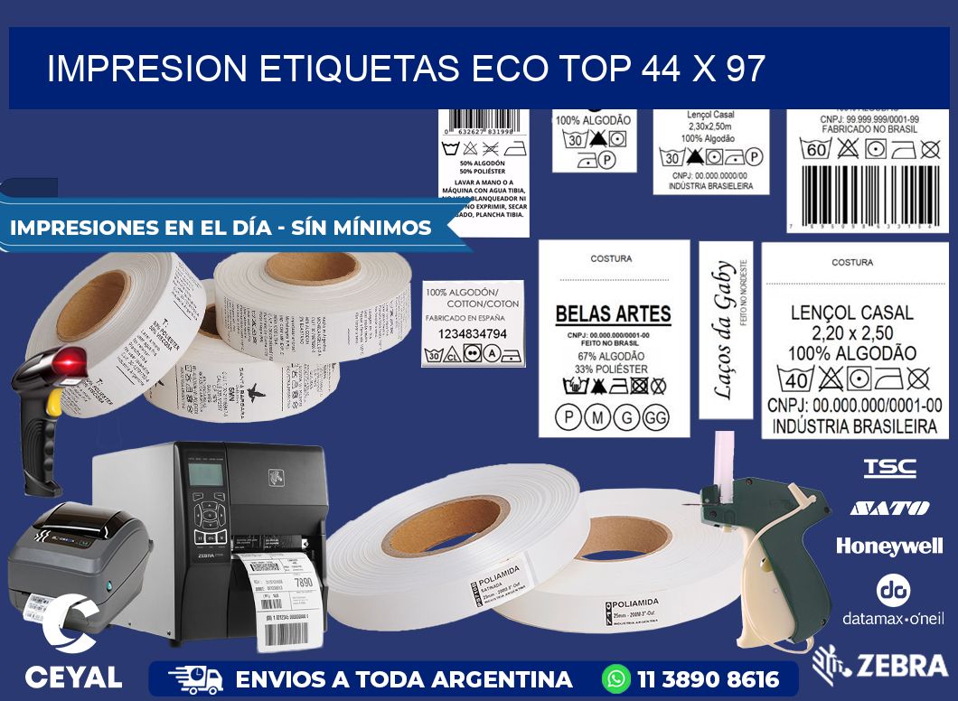 IMPRESION ETIQUETAS ECO TOP 44 x 97