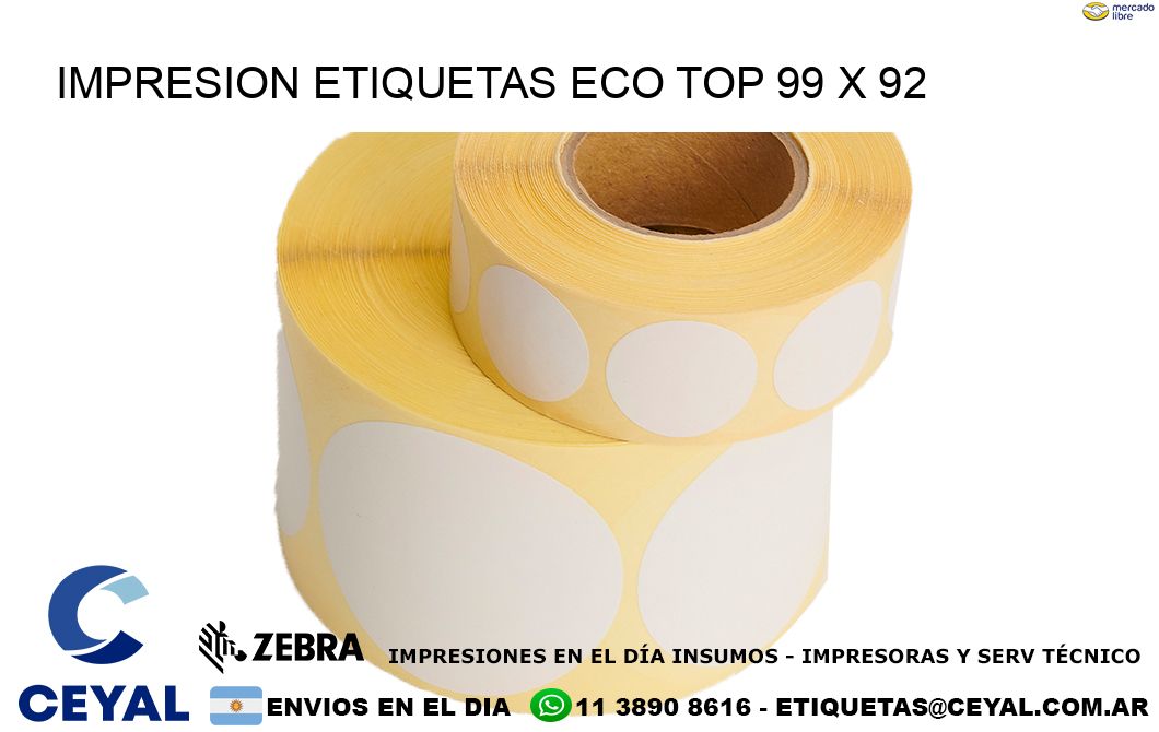 IMPRESION ETIQUETAS ECO TOP 99 x 92