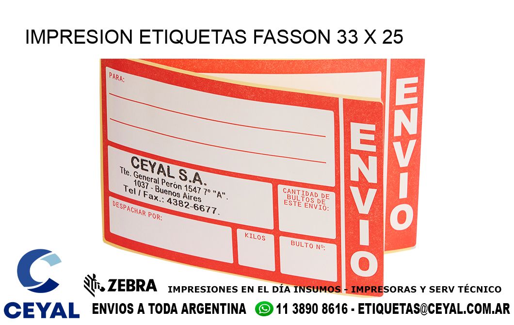 IMPRESION ETIQUETAS FASSON 33 x 25