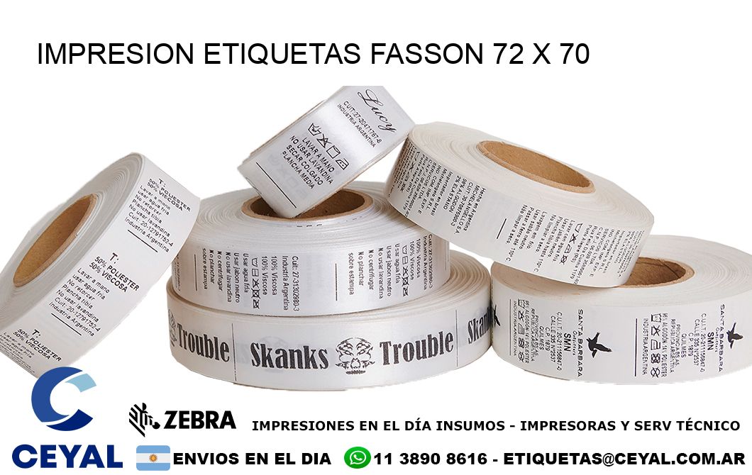 IMPRESION ETIQUETAS FASSON 72 x 70