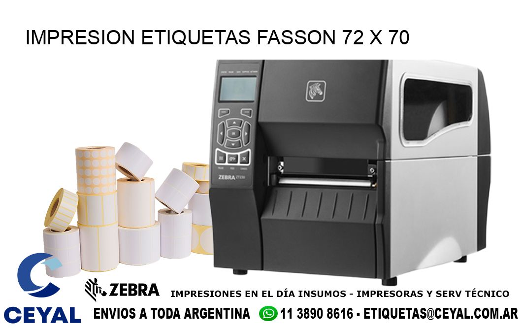 IMPRESION ETIQUETAS FASSON 72 x 70