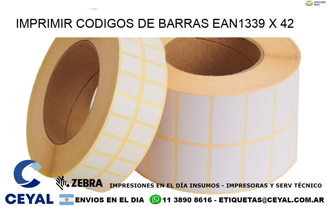 IMPRIMIR CODIGOS DE BARRAS EAN1339 x 42