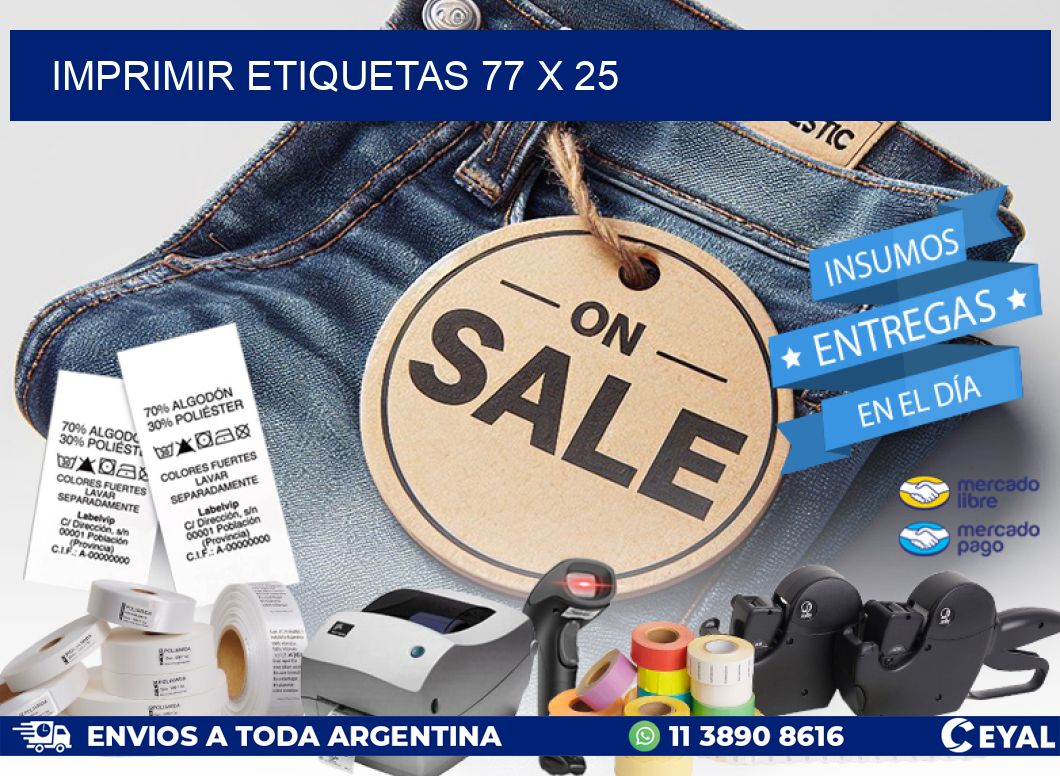 IMPRIMIR ETIQUETAS 77 x 25