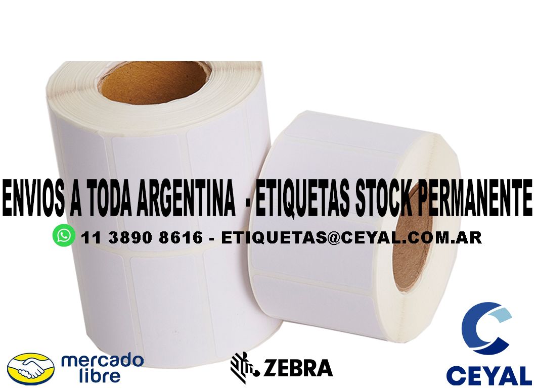 MODELO ZEBRA ETIQUETAS IMPRESAS  28 x 65
