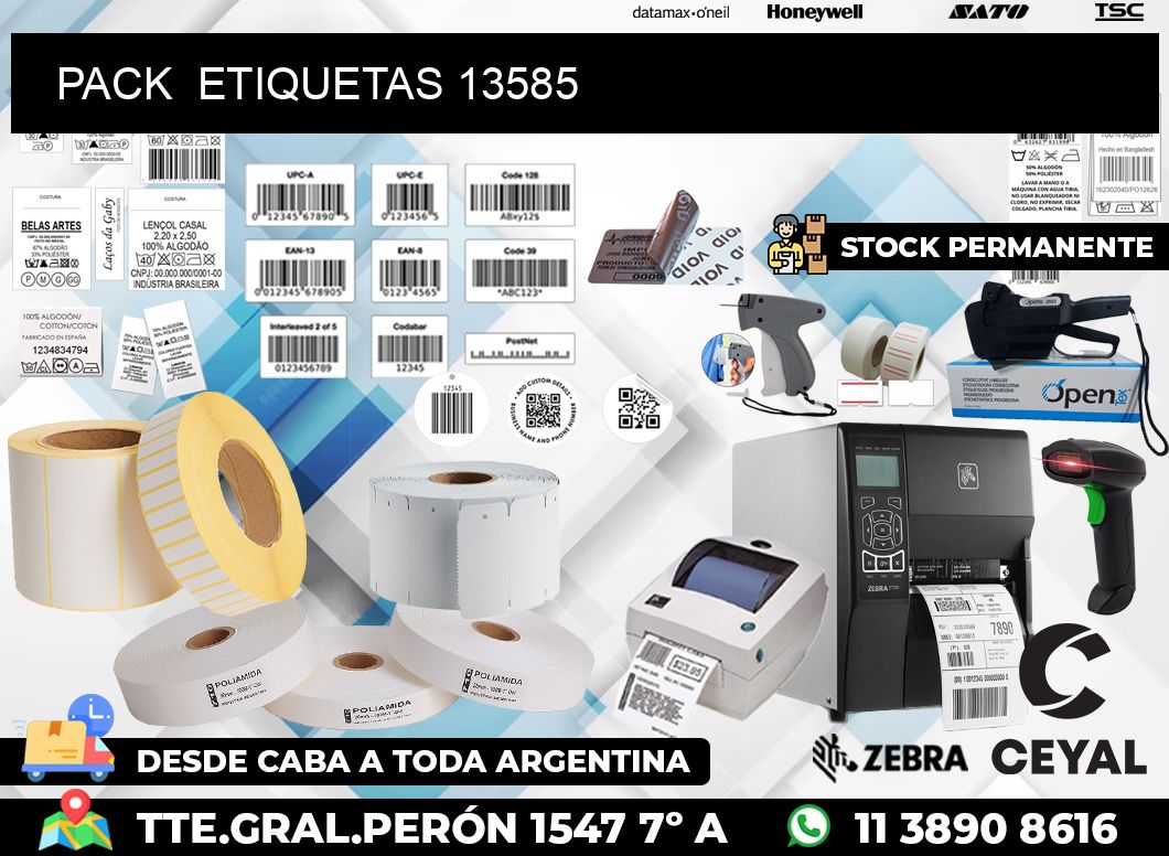 PACK  ETIQUETAS 13585