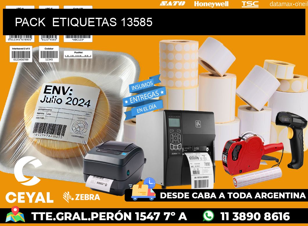 PACK  ETIQUETAS 13585