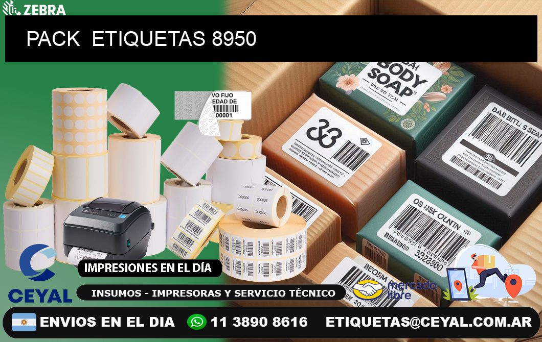 PACK  ETIQUETAS 8950