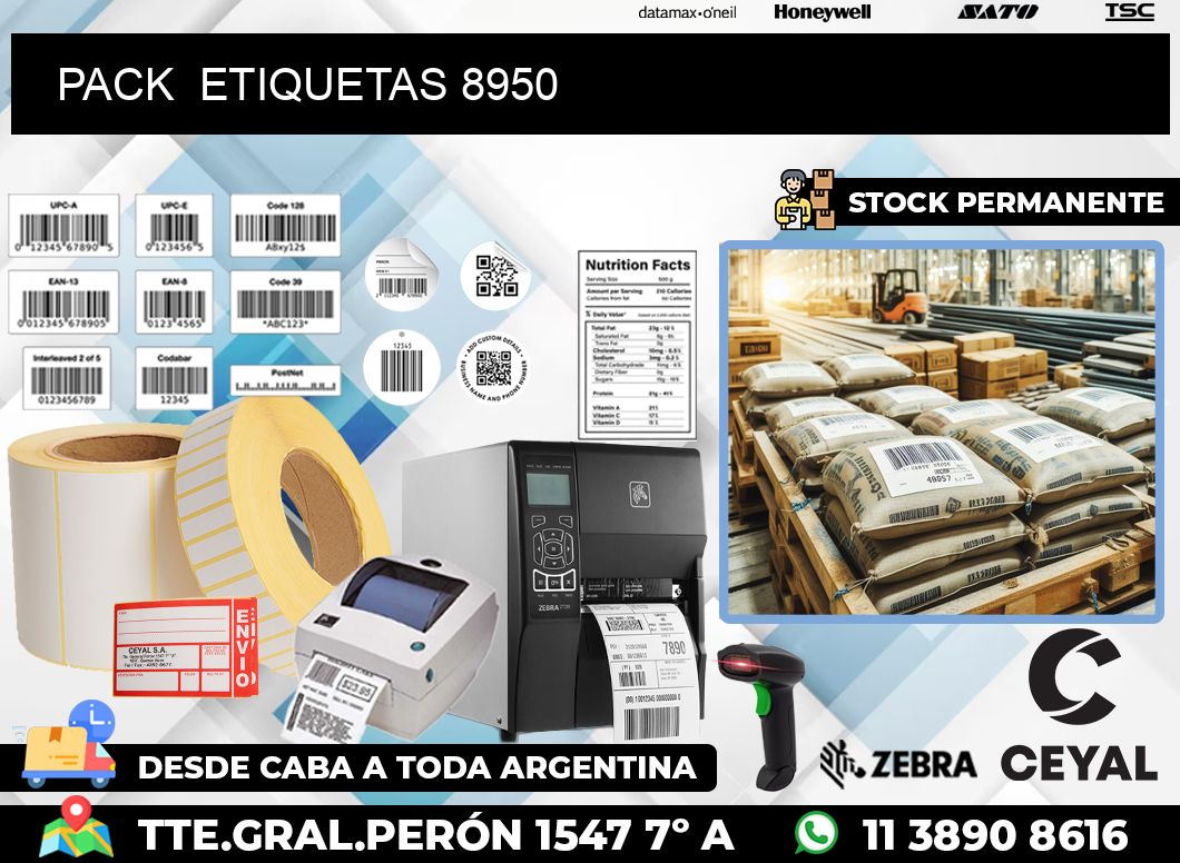 PACK  ETIQUETAS 8950