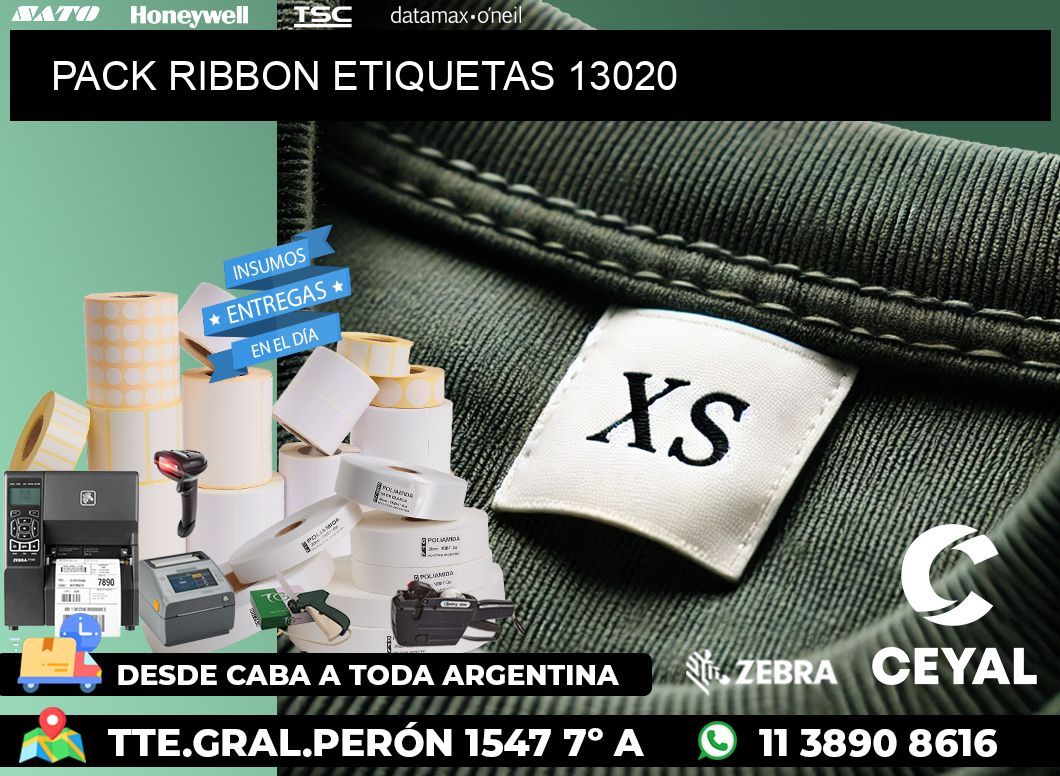 PACK RIBBON ETIQUETAS 13020