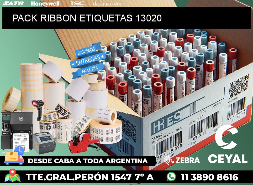 PACK RIBBON ETIQUETAS 13020