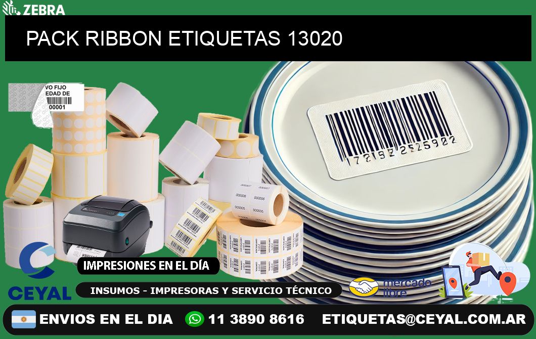 PACK RIBBON ETIQUETAS 13020