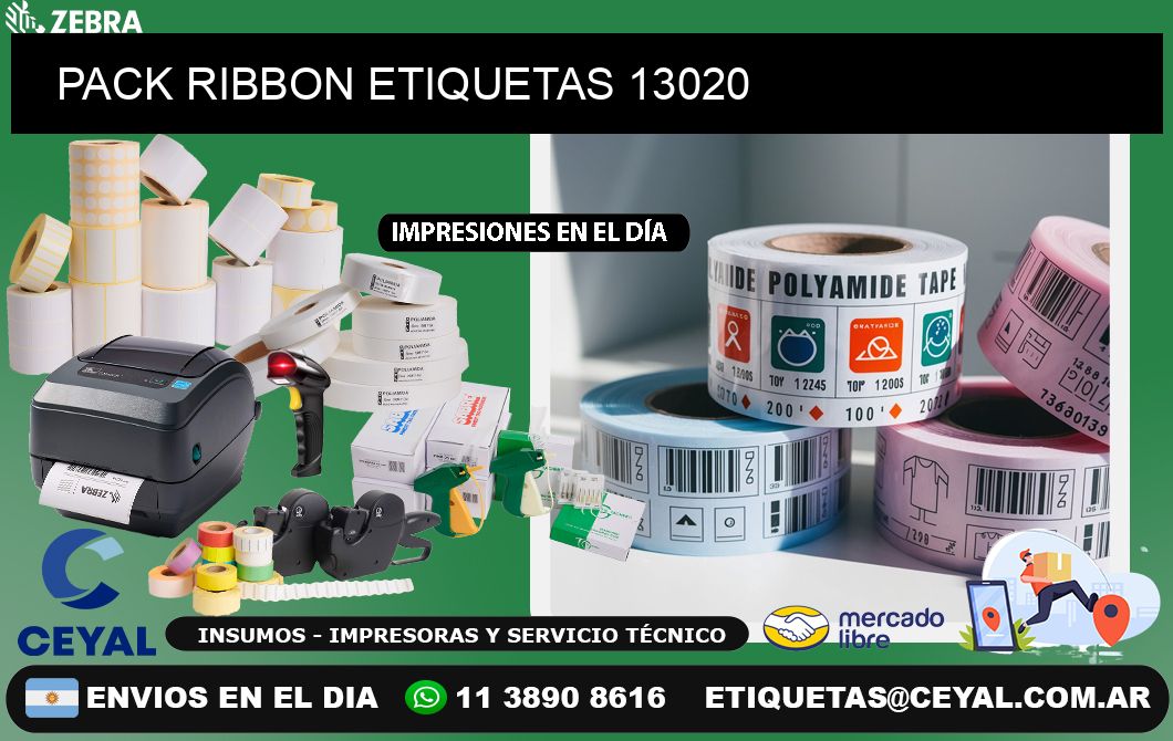 PACK RIBBON ETIQUETAS 13020