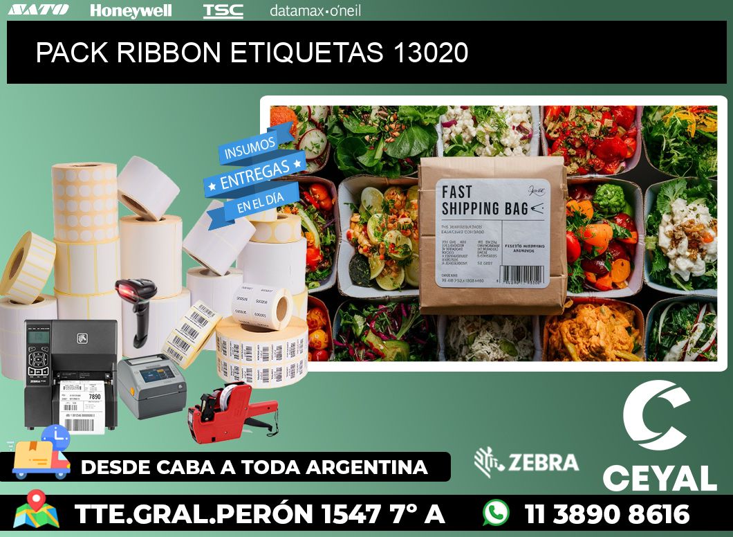 PACK RIBBON ETIQUETAS 13020