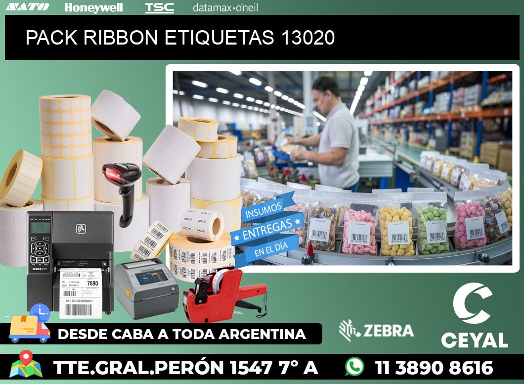 PACK RIBBON ETIQUETAS 13020