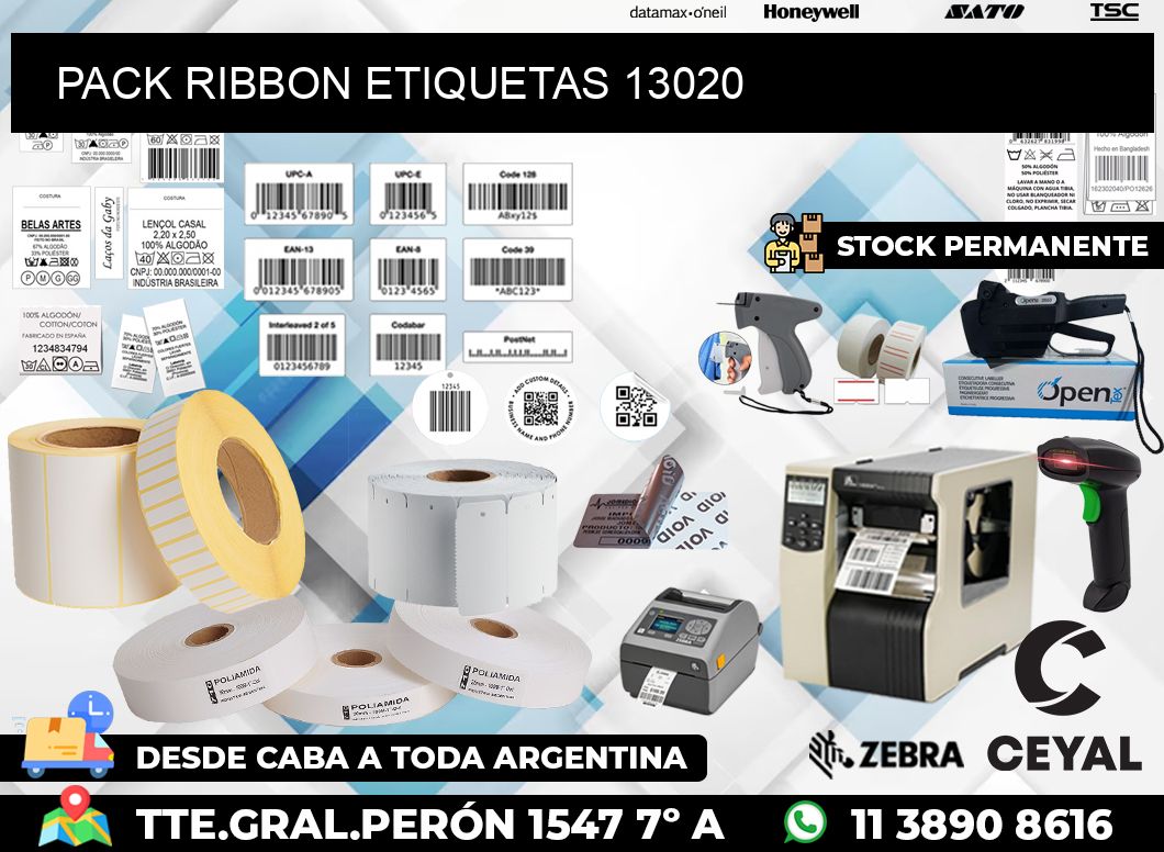 PACK RIBBON ETIQUETAS 13020