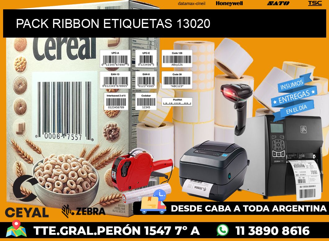 PACK RIBBON ETIQUETAS 13020