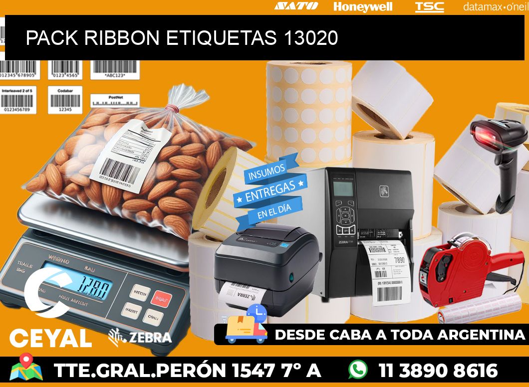 PACK RIBBON ETIQUETAS 13020