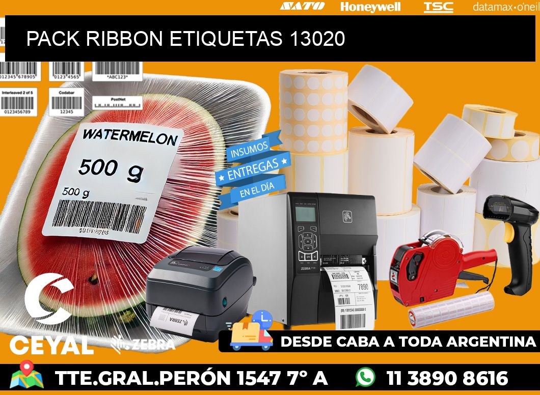 PACK RIBBON ETIQUETAS 13020