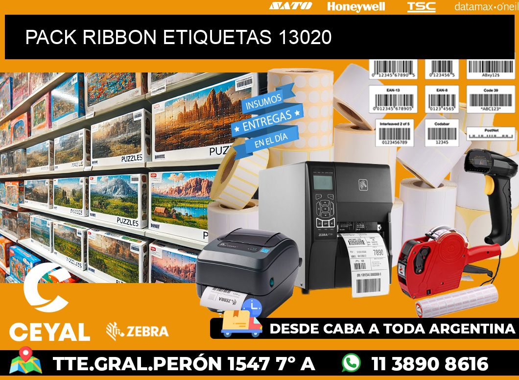 PACK RIBBON ETIQUETAS 13020