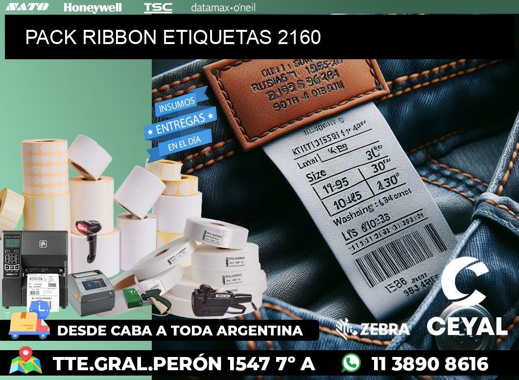 PACK RIBBON ETIQUETAS 2160