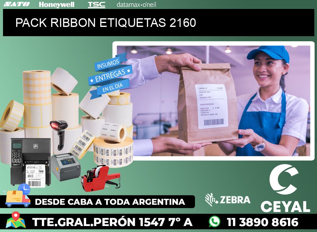 PACK RIBBON ETIQUETAS 2160