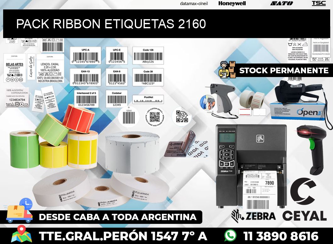 PACK RIBBON ETIQUETAS 2160