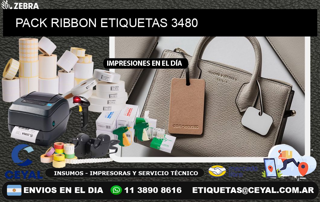 PACK RIBBON ETIQUETAS 3480