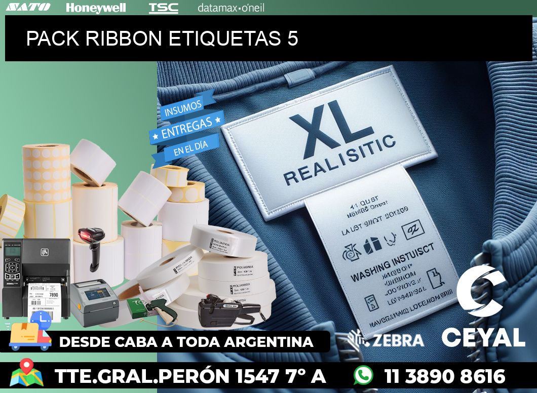 PACK RIBBON ETIQUETAS 5