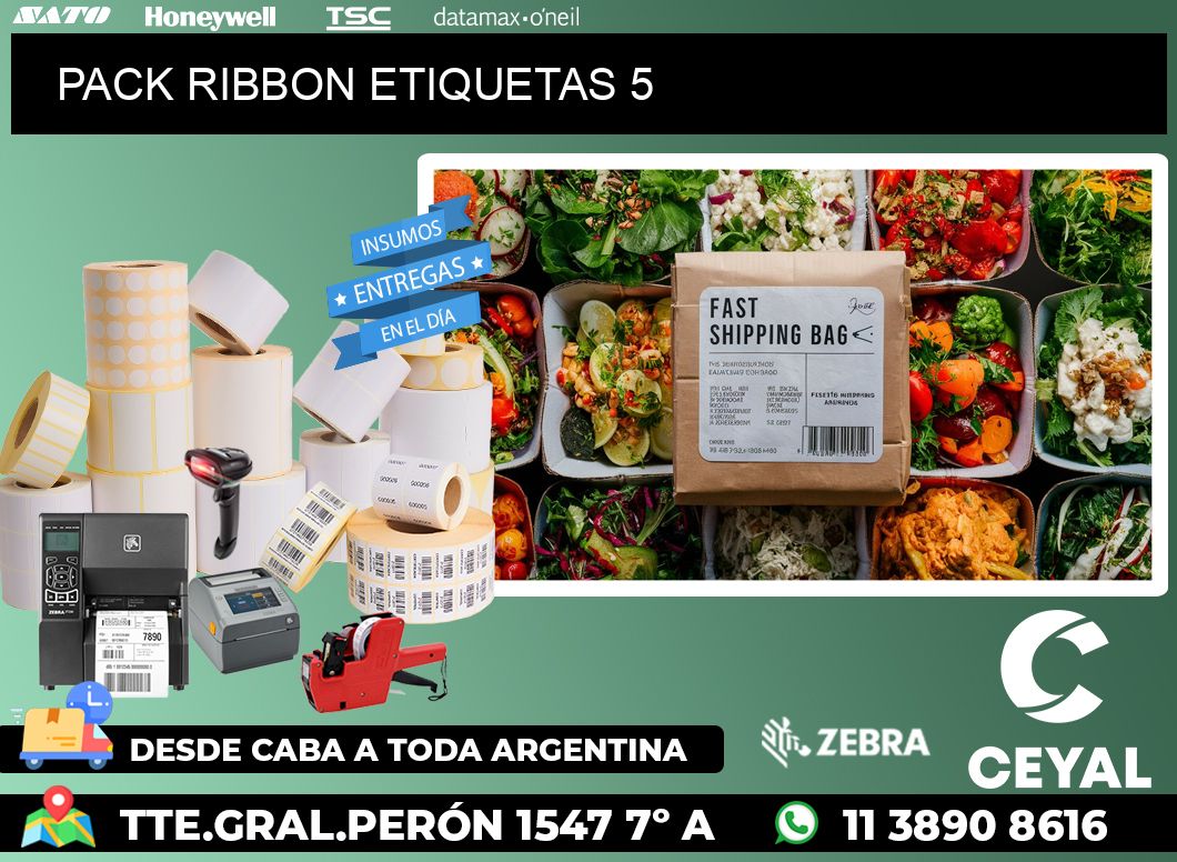 PACK RIBBON ETIQUETAS 5