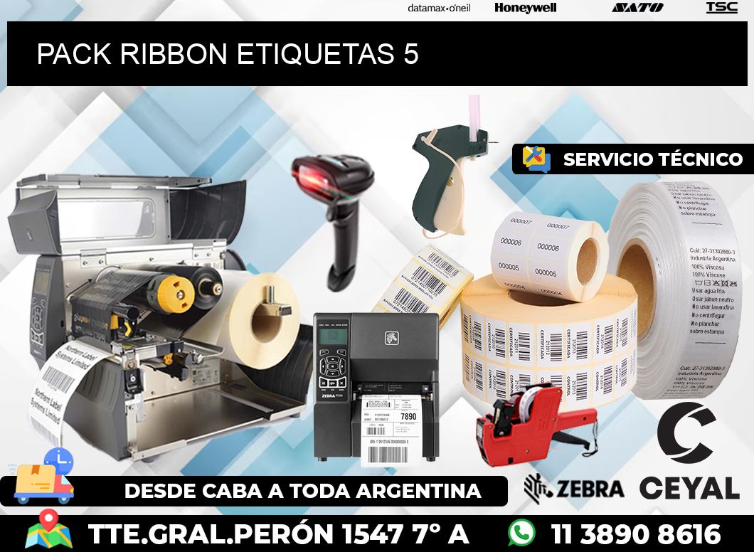 PACK RIBBON ETIQUETAS 5