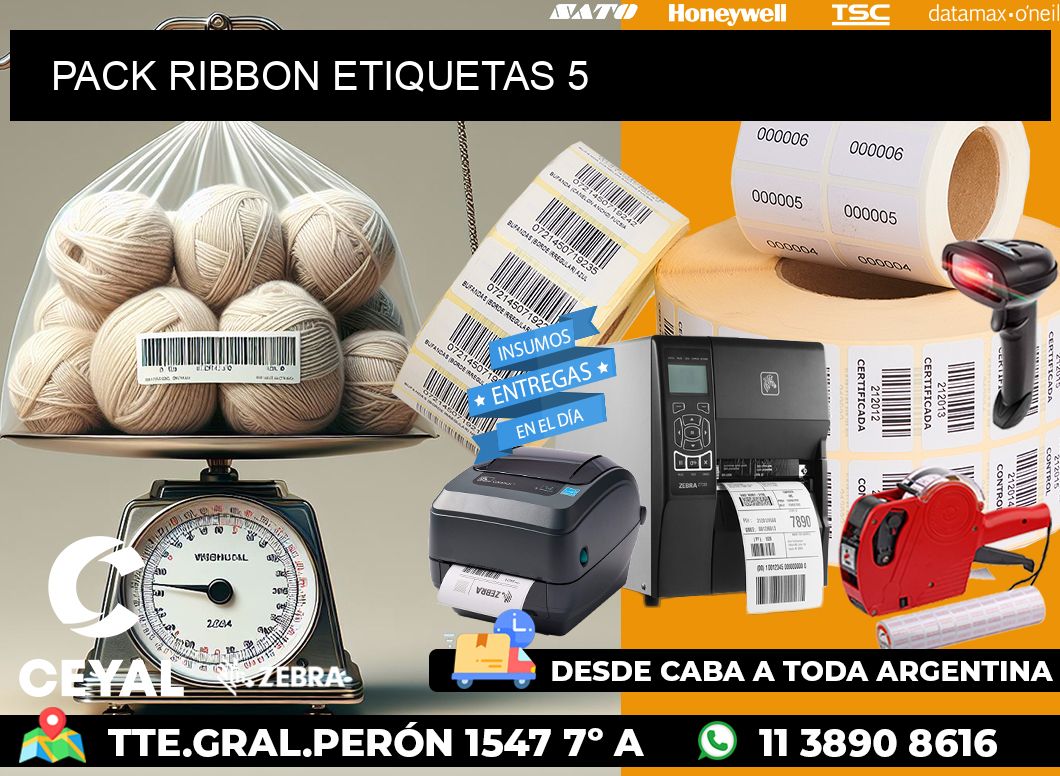 PACK RIBBON ETIQUETAS 5