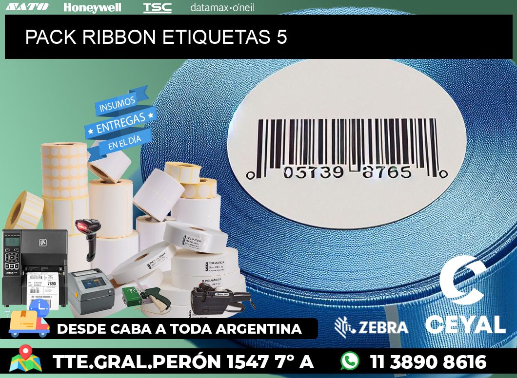 PACK RIBBON ETIQUETAS 5