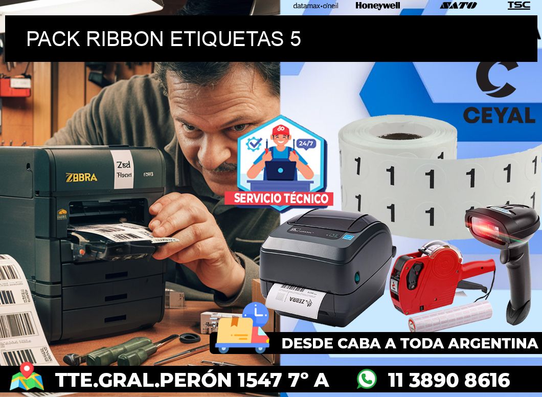 PACK RIBBON ETIQUETAS 5