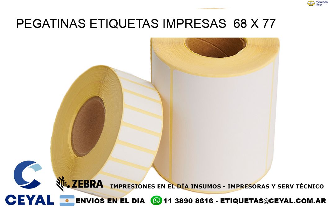PEGATINAS ETIQUETAS IMPRESAS  68 x 77