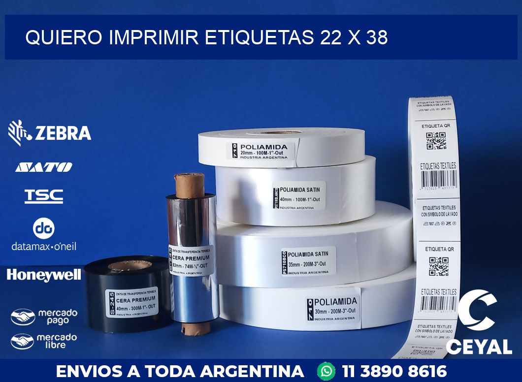 QUIERO IMPRIMIR ETIQUETAS 22 x 38