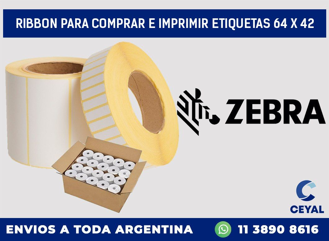 RIBBON PARA COMPRAR E IMPRIMIR ETIQUETAS 64 x 42