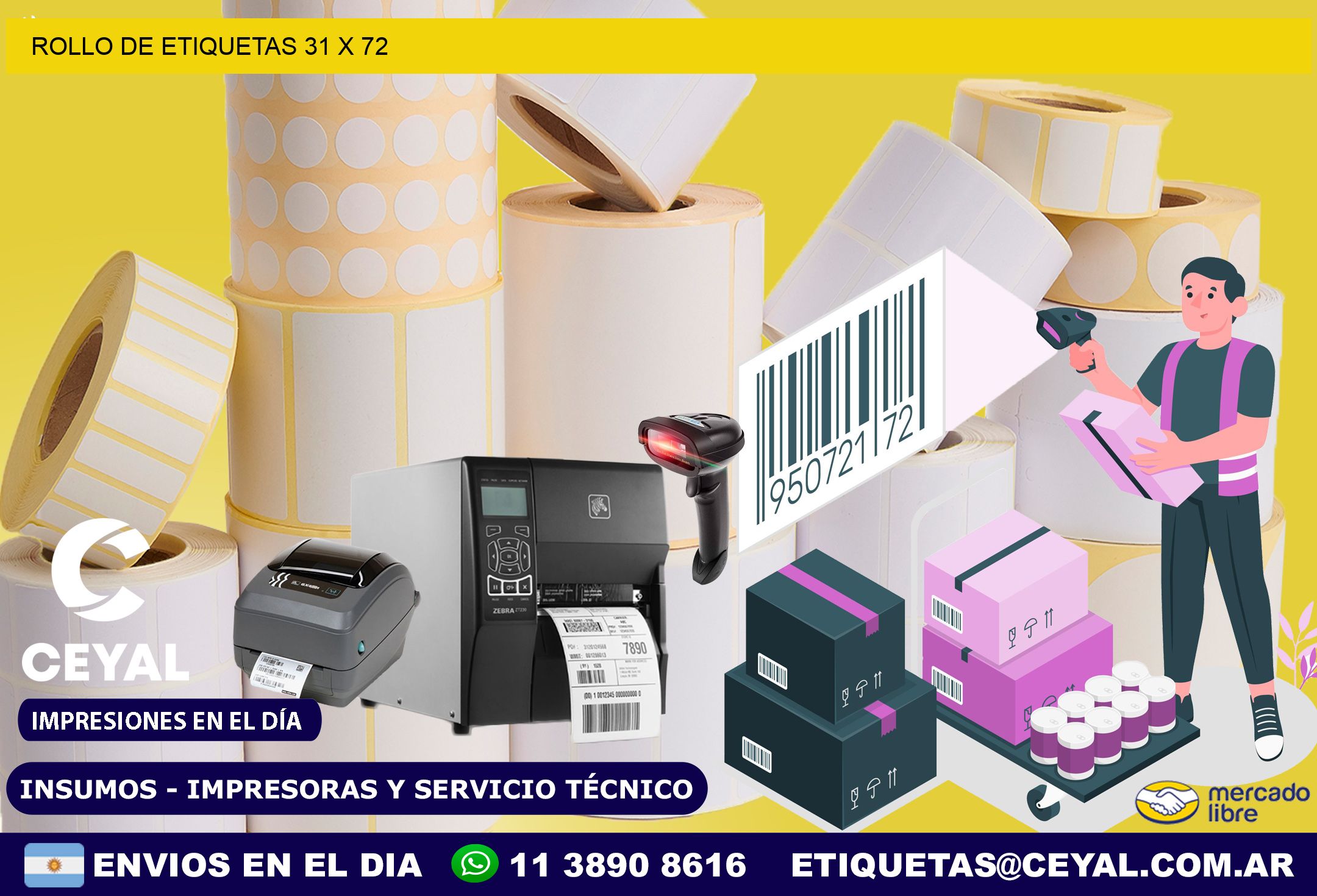 ROLLO DE ETIQUETAS 31 x 72